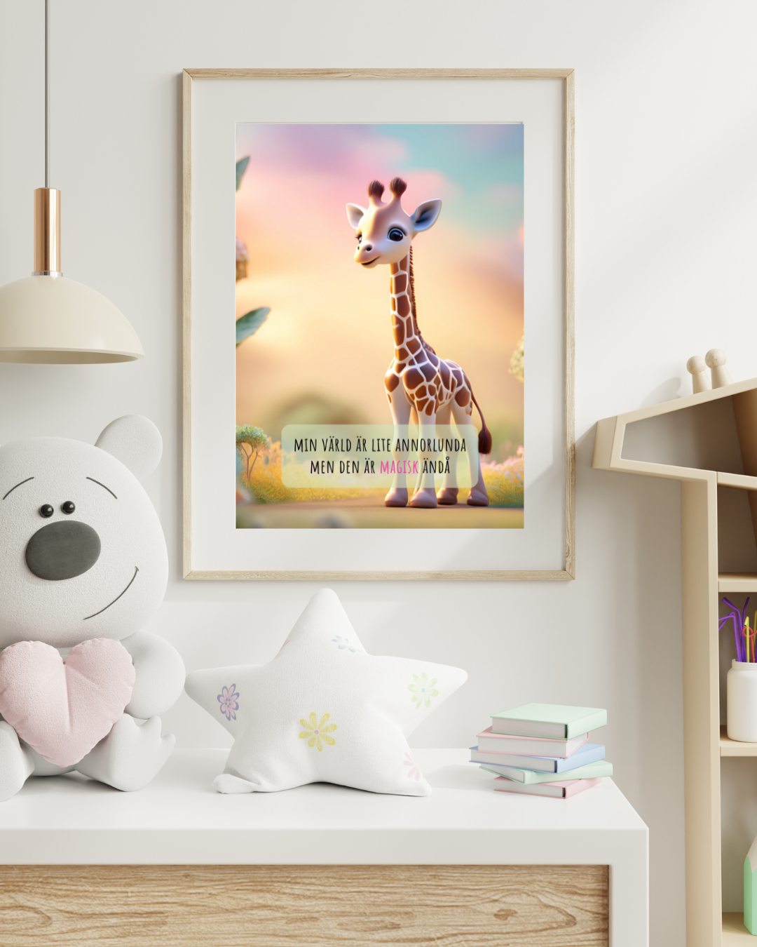 Poster - Giraff - Min värld är lite annorlunda men den är magisk ändå