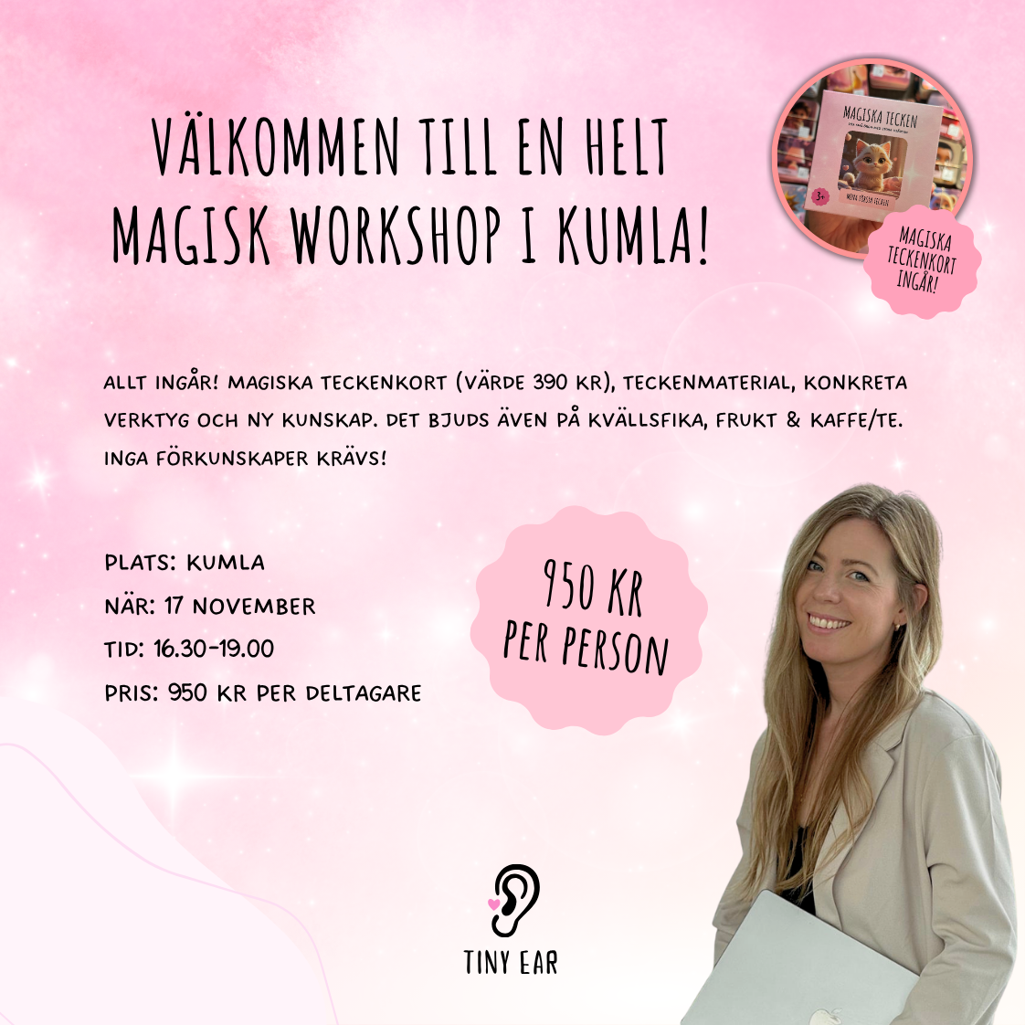 Magisk Workshop inom TAKK i KUMLA - 17 november 2026 💗