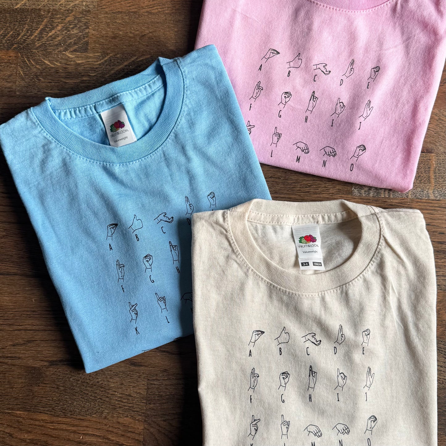 T-shirt med handalfabetet - barn