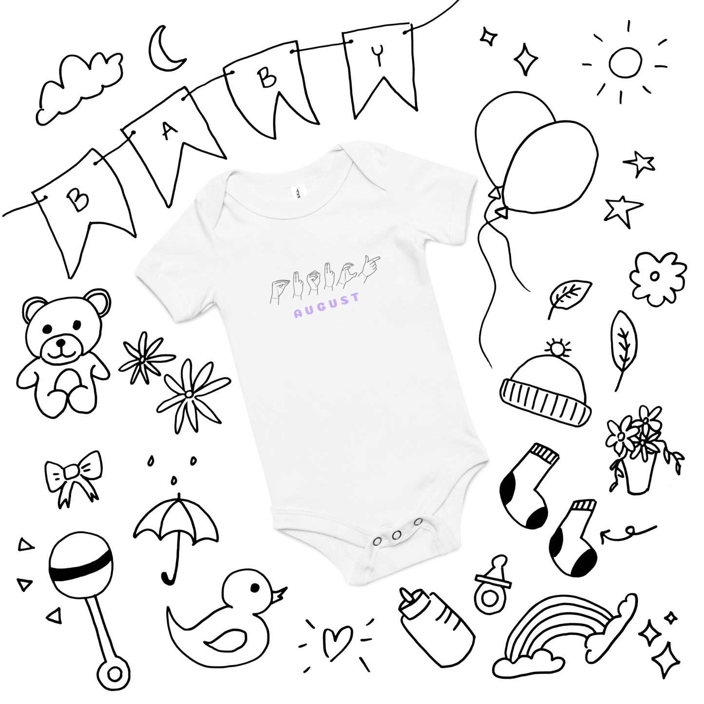 NYHET! Personlig t-shirt med text och tecken från handalfabetet!