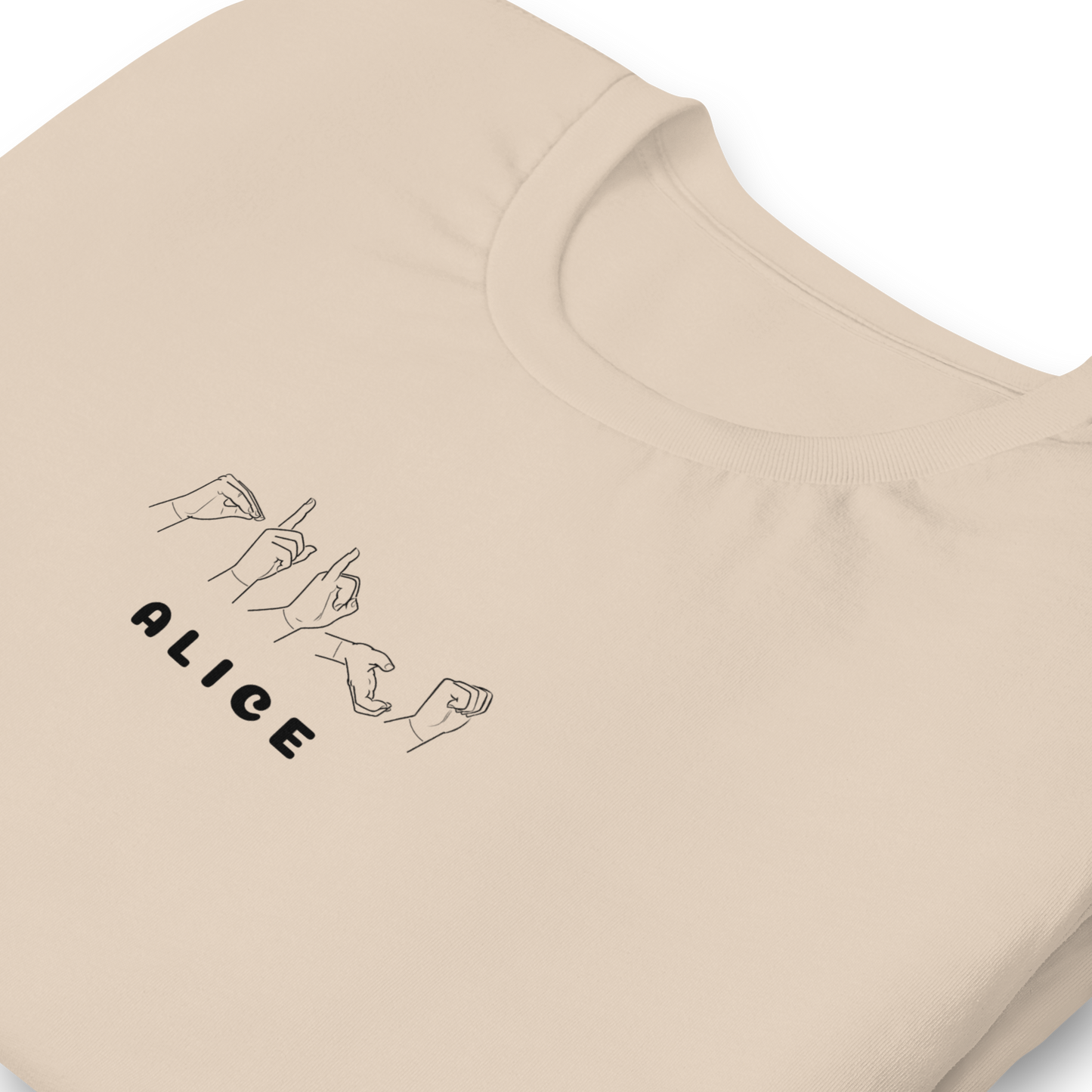 NYHET! Personlig t-shirt med text och tecken från handalfabetet!