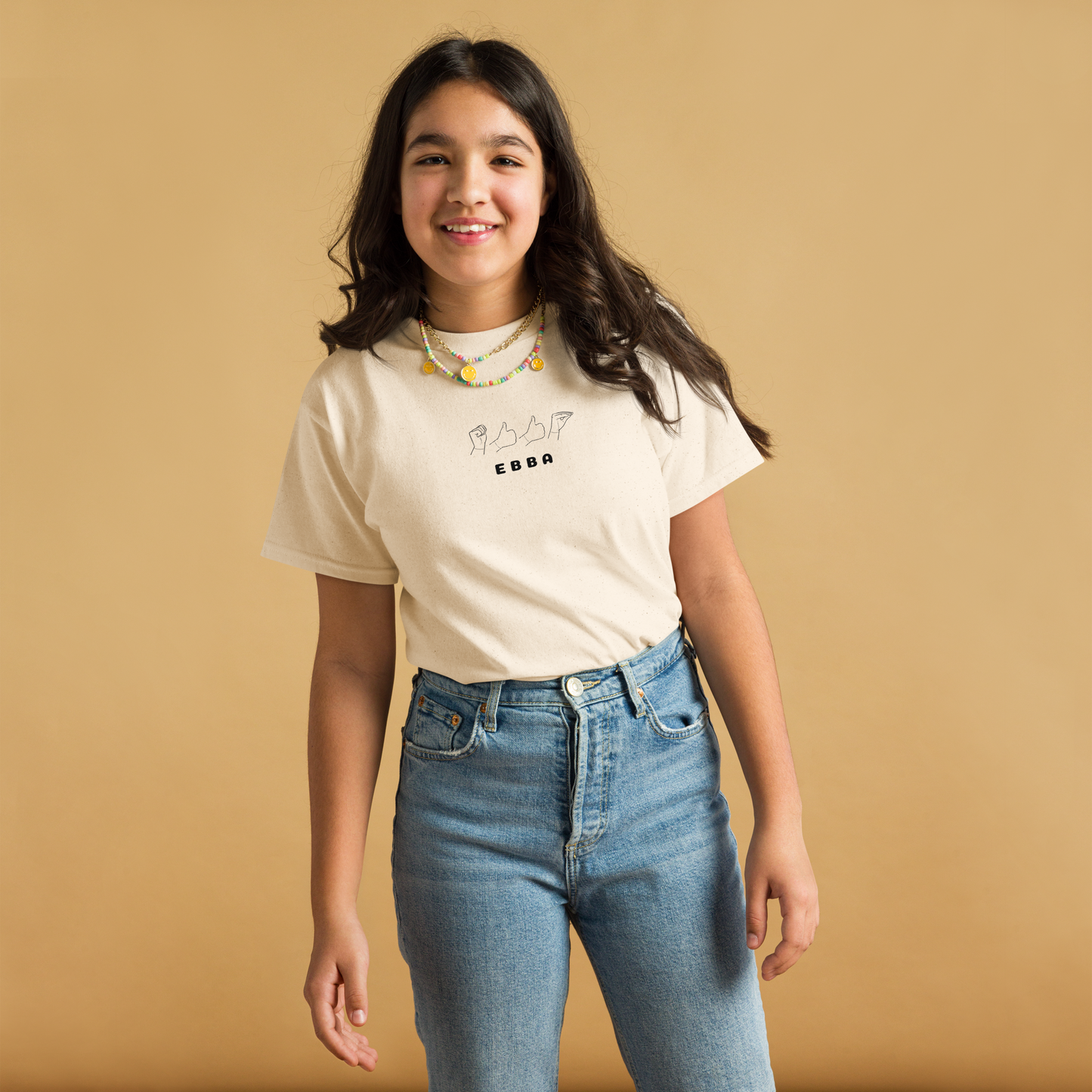 NYHET! Personlig t-shirt med text och tecken från handalfabetet!